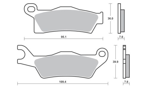 SBS KLOCKI HAMULCOWE KH617 OFF-ROAD SINTER ZŁOTY CAN-AM OUTLANDER 800/1000