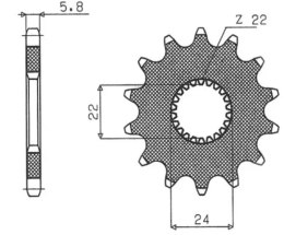 SUNSTAR ZĘBATKA PRZÓD 406 14 APRILIA RED ROSE/PEGASO 125 88-99, RS 93-99, T