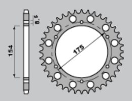 GROSSKOPF ZĘBATKA TYLNA 258 43 HONDA VFR750 90-02, VFR800 98-01