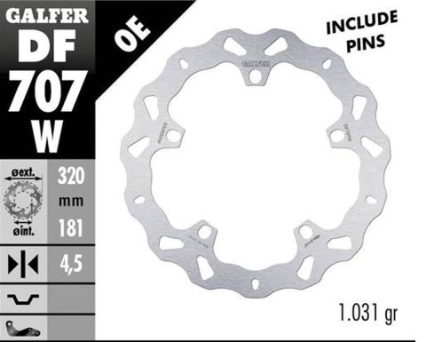 GALFER TARCZA HAMULCOWA PRZÓD BMW F 800R/S/ST/GT 09-; 900XR 20-; R 850R/RT