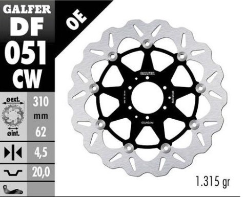 GALFER TARCZA HAMULCOWA PRZÓD HONDA CRF 1000L AFRICA TWIN 15-; 1100 20-; XL