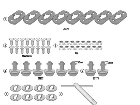 KAPPA ZESTAW DO ZMIANY STELAŻY KUFRÓW BOCZNYCH KLO5137N, KLO5137MK, KLO5137