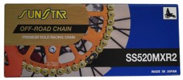 SUNSTAR ŁAŃCUCH NAPĘDOWY 520MXR2-114G MOTOCROSS DO 500 CCM, KOLOR ZŁOTY 38,4KN 520ERT3 OTW.+ZAP. - ZASTĘPUJE SS520MX