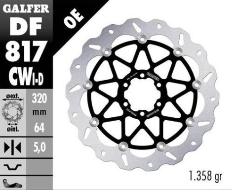 GALFER TARCZA HAMULCOWA PRZÓD BMW HP 4 12-; S 1000R/RR 09-23; MOTO GUZZI 14