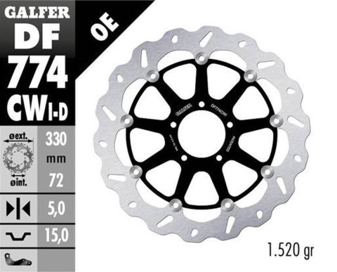 GALFER TARCZA HAMULCOWA PRZÓD DUCATI 1098 07-08; 1198S/R 09-; 1103/1199/129