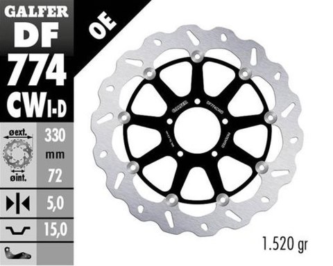 GALFER TARCZA HAMULCOWA PRZÓD DUCATI 1098 07-08; 1198S/R 09-; 1103/1199/129