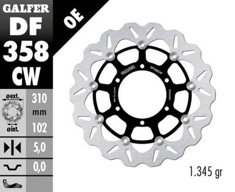 GALFER TARCZA HAMULCOWA PRZÓD GSX-R 600 08-GSX-R 750 1000 09-15 WAVE FLOATING 310X102X5MM