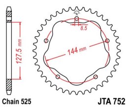 JT ZĘBATKA TYLNA 4320 39 ALUMINIOWA DUCATI 796/848/1100 BLACK