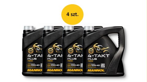 MANNOL OLEJ SILNIK 4T PLUS 10W40 4L API SL, JASO MA/MA2 SEMISYNTETYK 720