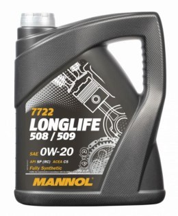 MANNOL OLEJ SILNIKOWY SAMOCHODOWY 0W20 LONGLIFE 508/509 5 LITRÓW