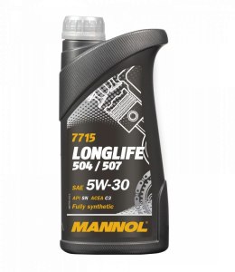 MANNOL OLEJ SILNIKOWY SAMOCHODOWY 5W30 LONGLIFE 504/507 O.E.M