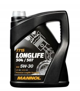 MANNOL OLEJ SILNIKOWY SAMOCHODOWY 5W30 LONGLIFE 504/507 O.E.M