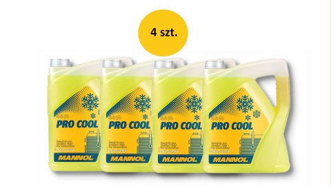 MANNOL PŁYN DO CHŁODNIC PRO COOL 5L MOTOCYKLOWY-40ST.C +135ST.C GOTOWY UŻYCIA-PAKIET 4 SZTUKI