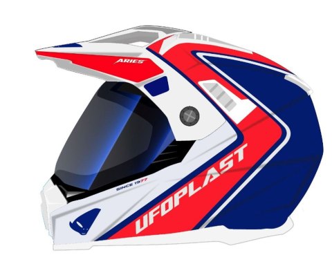 UFO KASK ARIES OFFROAD/DUAL/TOURER/CROSSOVER Z SZYBĄ, DASZKIEM I BLENDĄ PRZ