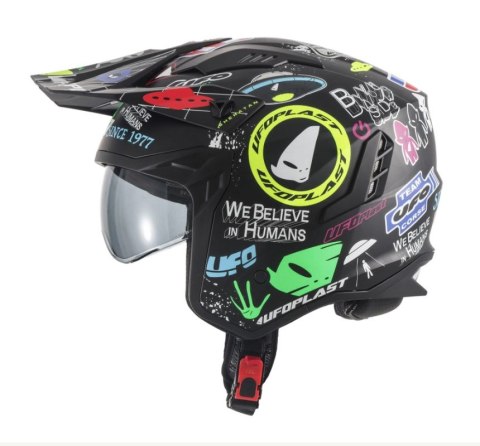 UFO KASK SHERATAN JET/TRIAL Z BLENDĄ PRZECIWSŁONECZNĄ BLACK/MIX APLIKACJI R