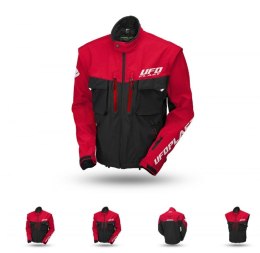UFO KURTKA TAIGA ENDURO (ODPINANE RĘKAWY) KOLOR CZERWONY/CZARNY ` L
