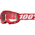 100 PROCENT FA20 ACCURI 2 GOGGLE RED -CLEAR LENS GOGLE SZYBKA PRZEŹROCZYSTA