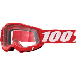 100 PROCENT FA20 ACCURI 2 GOGGLE RED -CLEAR LENS GOGLE SZYBKA PRZEŹROCZYSTA