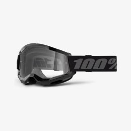 100 PROCENT GOGLE STRATA 2 BLACK CLEAR LENS SZYBKA PRZEŹROCZYSTA