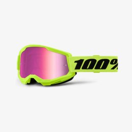 100 PROCENT GOGLE STRATA 2 NEON -MIRROR PINK LENS - FLUO SZYBKA ROZE LUSTRO