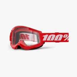 100 PROCENT GOGLE STRATA 2 RED CLEAR LENS SZYBKA PRZEŹROCZYSTA