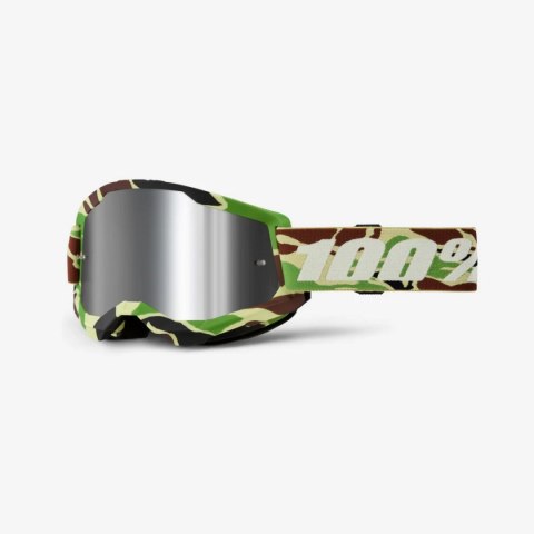 100 PROCENT GOGLE STRATA 2 WAR CAMO SILVER LENS - CAMOUFLAGE SZYBKA LUSTRO