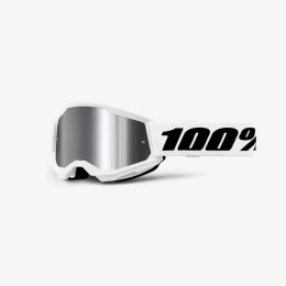 100 PROCENT GOGLE STRATA 2 WHITE MIRROR SILVER LENS BIAŁY SZYBKA LUSTRO