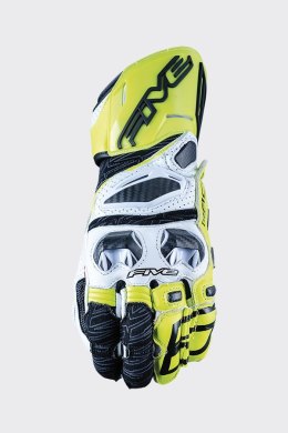 FIVE GLOVES RĘKAWICE SKÓRZANE SPORTOWE RĘKAWICE RFX2 BLACK/YELLOW FLUO 10