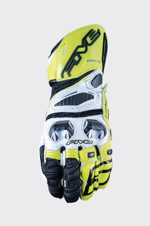 FIVE GLOVES RĘKAWICE SKÓRZANE SPORTOWE RĘKAWICE RFX2 BLACK/YELLOW FLUO 10