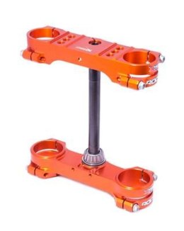 XTRIG PÓŁKI ZAWIESZENIA PRZEDNIEGO ROCS TECH TRIPLE CLAMPS KTM SX 85 14- 24 OFFSET 14MM KOLOR POMARAŃCZOWY