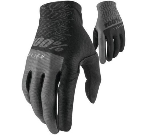 100 PROCENT RĘKAWICE CROSS/ENDURO MODEL CELIUM BLACK/GREY BLACK SZARY S