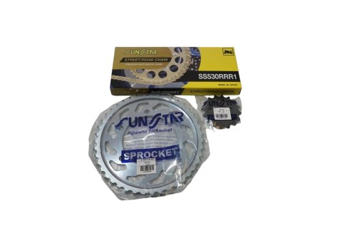 SUNSTAR ZESTAW NAPĘDOWY YAMAHA YZF 1000 R1 98-03 PLUS ZŁOTY (16/43/114) (DO 1400CC XW RING) (SUN51716/SUN1-5474-43/SS530RRR1-114
