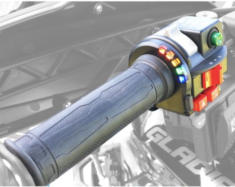 KOSO MANETKI PODGRZEWANE ZE STEROWNIKIEM I PODGRZEWACZEM KCIUKA ATV SKUTER ŚNIEŻNY 22MM + 22MM, 7 8 CALA DŁUGOŚĆ 13