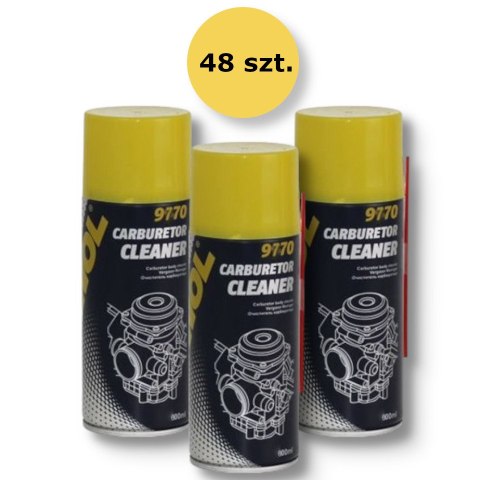 MANNOL CARBURETOR CLEANER SPRAY DO CZYSZCZENIA GAŹNIKA 600 ML 9770 48 KARTON SZTUK PAKIET