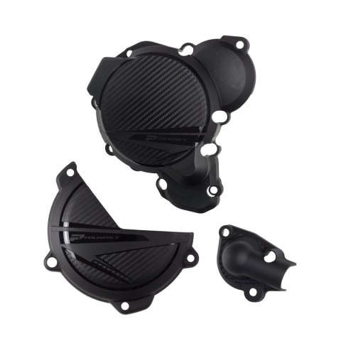 POLISPORT ZESTAW OSŁONA POKRYWY DEKLA ALTERNATORA ORAZ SPRZĘGŁA I OSŁONY POMPY WODY KTM SX XC 250 300 23-25