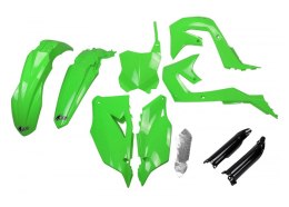 UFO KPL PLASTIKÓW FULL KIT KAWASAKI KXF 250 21-24, 450 19-23 KOLOR ZIELONY