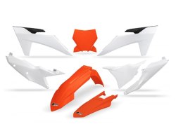 UFO KPL PLASTIKÓW KTM SX 125 250 300 TBI 23- 24, SX-F 350 450 24 KOLOR POMARAŃCZOWY/BIAŁY