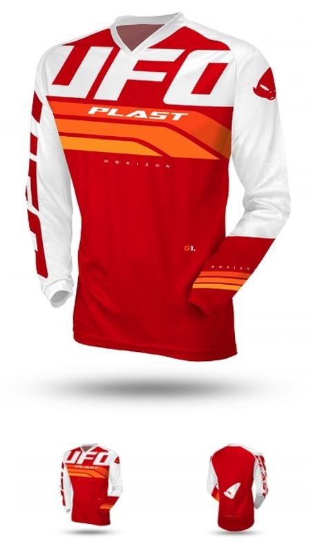 UFO KOSZULKA HORIZON JERSEY CROSS RED/WHITE ROZMIAR XXXL - KOLEKCJA 2024