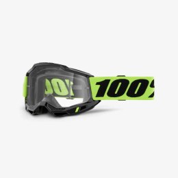 100 PROCENT GOGLE ACCURI 2 OTG NEON -CLEAR LENS - FLUO SZYBKA PRZEŹROCZYSTA