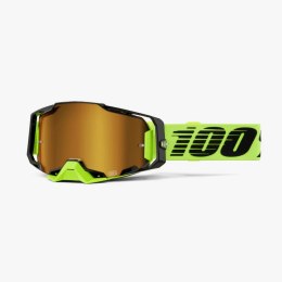 100 PROCENT GOGLE ARMEGA NEON -MIRROR GOLD LENS - FLUO SZYBA GOLD LUSTRO