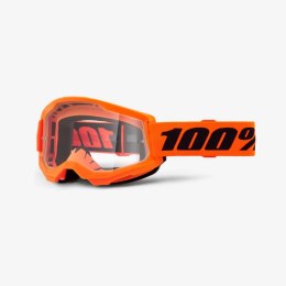 100 PROCENT GOGLE STRATA 2 NEON -CLEAR LENS - FLUO SZYBKA PRZEŹROCZYSTA