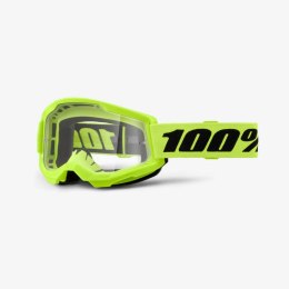 100 PROCENT GOGLE STRATA 2 NEON -CLEAR LENS - FLUO SZYBKA PRZEŹROCZYSTA