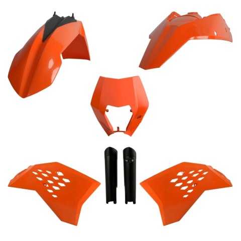 POLISPORT KPL PLASTIKÓW KTM EXC EXC-F 08-11 W ZEST. TABLICA 8666700001 I OSŁONY AMORTYZARORÓW 83