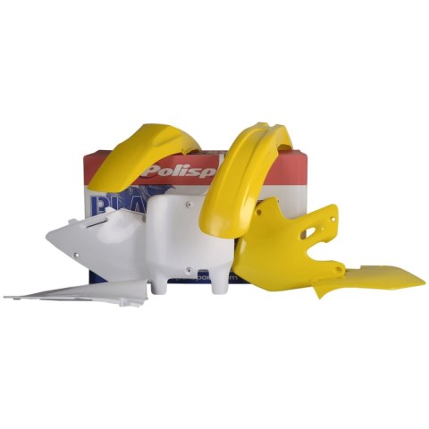POLISPORT KOMPLET PLASTIKÓW SUZUKI RM 125/250 99-00 KOLOR ŻÓŁTY BIAŁY