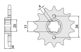 CHT ZĘBATKA PRZEDNIA 267 14 HONDA XL 350R 287-14K