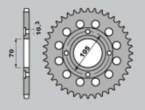 CHT ZĘBATKA TYLNA 278 38 HONDA CB 250 360 400