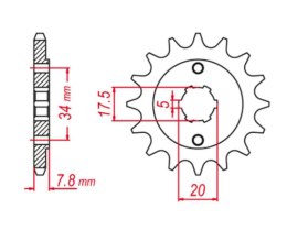 GROSSKOPF ZĘBATKA PRZEDNIA 279 13 XR250R 90-94,CRF