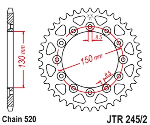 JT ZĘBATKA TYLNA 270 39 YAMAHA WR 250R 08-20 27039JT JTR245/2.40 ŁAŃC. 520 JT ZĘBATKA TYLNA 270 39 YAMAHA WR 250R 08-20 27039JT JTR245/2.40 ŁAŃC. 520