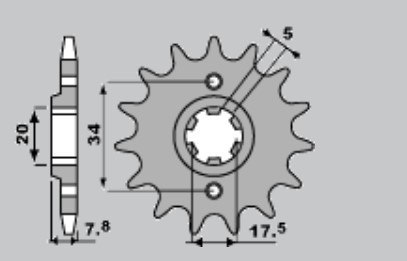 PBR ZĘBATKA PRZÓD 279 14 18NC NSR 125 VT 125 520 PBR ZĘBATKA PRZÓD 279 14 18NC NSR 125 VT 125 520
