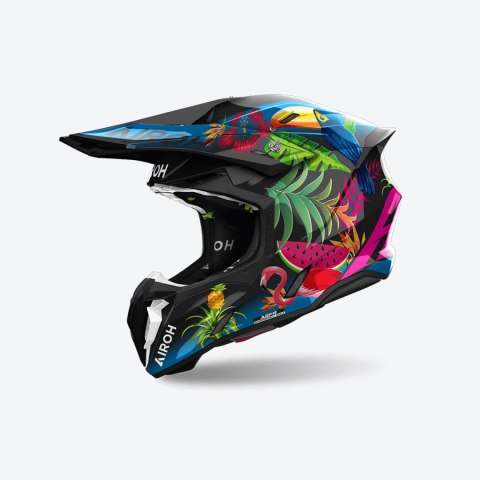 AIROH KASK CROSS ENDURO ATV QUAD TWIST 3 AMAZONIA BLACK/GREEN/RED ROZMIAR L
